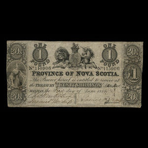 Canada, Province of Nova Scotia, 1 pound : June 1, 1854