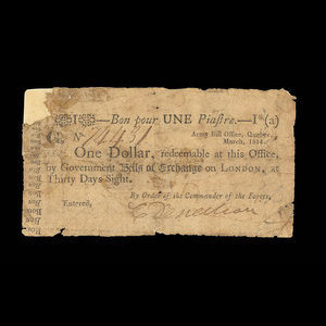 Canada, Army Bill Office, 1 dollar : March 1814
