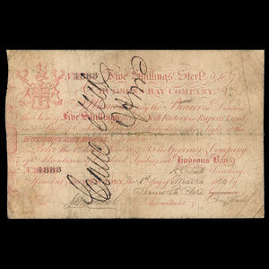 Canada, Hudson's Bay Company, 5 shillings : 1857