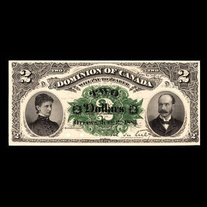 Canada, Dominion of Canada, 2 dollars : July 2, 1887