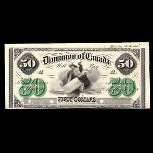 Canada, Dominion of Canada, 50 dollars : May 1, 1872