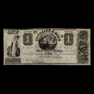 Canada, Cuvillier & Sons, 1 dollar : 1838