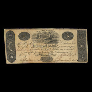 Canada, Montreal Bank, 5 dollars : May 2, 1821