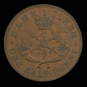 Canada, Bank of Upper Canada (York), 1/2 penny : 1850