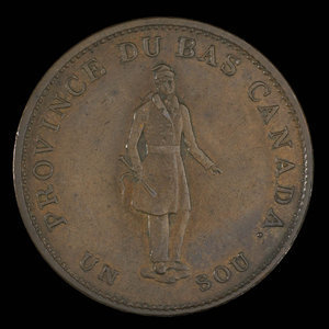 Canada, Quebec Bank, 1/2 penny : 1837