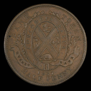 Canada, Quebec Bank, 1/2 penny : 1837