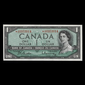 Canada, Bank of Canada, 1 dollar : 1954