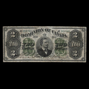 Canada, Dominion of Canada, 2 dollars : June 1, 1878