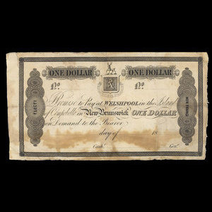 Canada, Campobello Mill & Manufacturing Co., 1 dollar : 1845