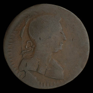 Canada, unknown, 1/2 penny : 1838