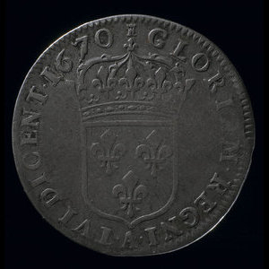 France, Louis XIV, 15 sols : 1670