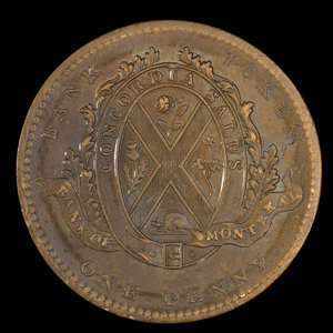 Canada, Bank of Montreal, 1 penny : 1838