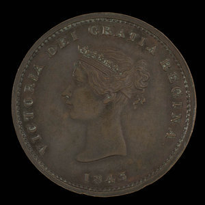 Canada, Bank of Montreal, 1/2 penny : 1843