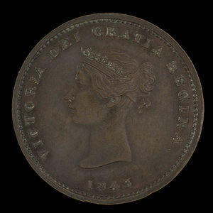 Canada, Bank of Montreal, 1/2 penny : 1843