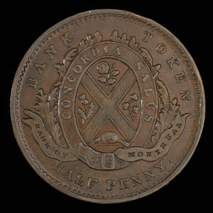 Canada, Bank of Montreal, 1/2 penny : 1839