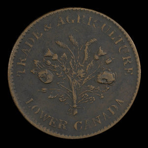 Canada, Bank of Montreal, 1 sou : 1838