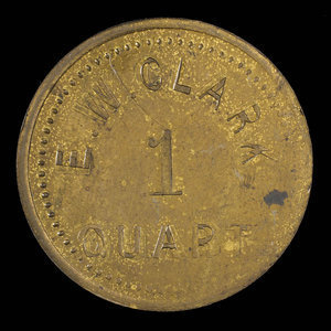Canada, E.W. Clark, 1 quart, milk : 1892