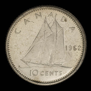Canada, Elizabeth II, 10 cents : 1962