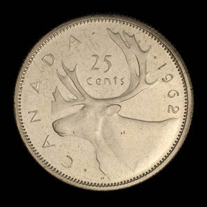 Canada, Elizabeth II, 25 cents : 1962