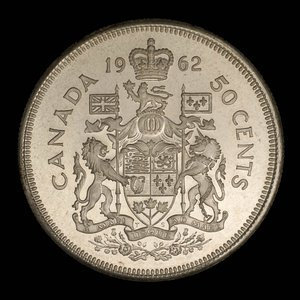Canada, Elizabeth II, 50 cents : 1962