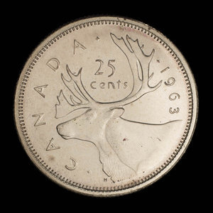 Canada, Elizabeth II, 25 cents : 1963