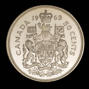 Canada, Elizabeth II, 50 cents : 1963