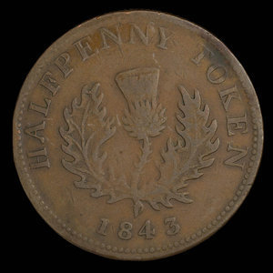 Canada, Province of Nova Scotia, 1/2 penny : 1843