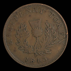 Canada, Province of Nova Scotia, 1/2 penny : 1843