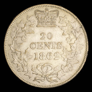 Canada, Victoria, 20 cents : 1862