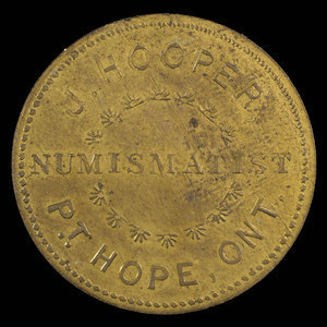 Canada, J. Hooper, no denomination : 1895