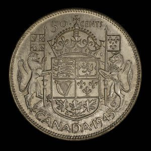 Canada, George VI, 50 cents : 1945