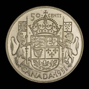 Canada, George VI, 50 cents : 1951