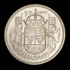 Canada, Elizabeth II, 50 cents : 1956