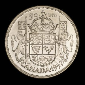 Canada, Elizabeth II, 50 cents : 1957