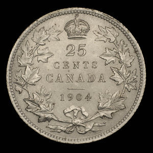 Canada, Edward VII, 25 cents : 1904