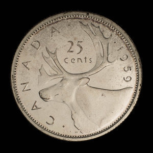 Canada, Elizabeth II, 25 cents : 1959