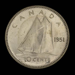 Canada, George VI, 10 cents : 1951