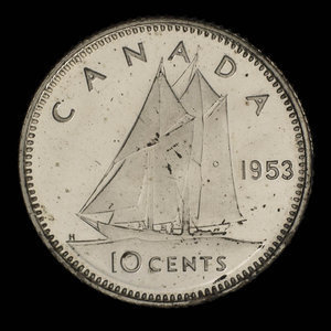 Canada, Elizabeth II, 10 cents : 1953