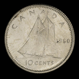 Canada, Elizabeth II, 10 cents : 1960