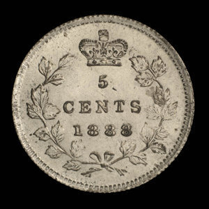 Canada, Victoria, 5 cents : 1888