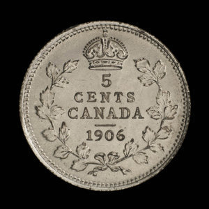 Canada, Edward VII, 5 cents : 1906