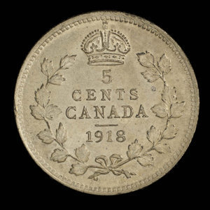 Canada, George V, 5 cents : 1918