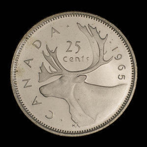 Canada, Elizabeth II, 25 cents : 1965