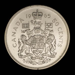 Canada, Elizabeth II, 50 cents : 1965