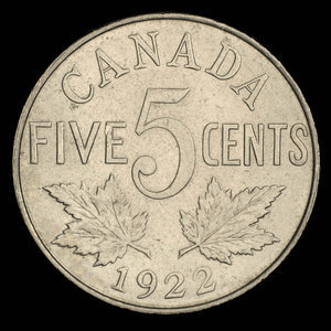 Canada, George V, 5 cents : 1922