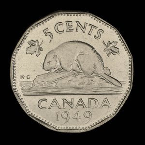 Canada, George VI, 5 cents : 1949