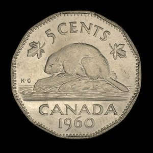 Canada, Elizabeth II, 5 cents : 1960