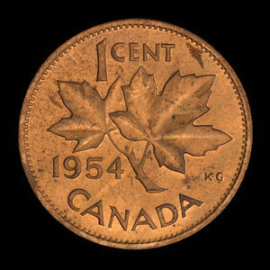 Canada, Elizabeth II, 1 cent : 1954