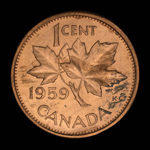 Canada, Elizabeth II, 1 cent : 1959