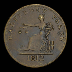 Canada, unknown, 1/2 penny : 1812